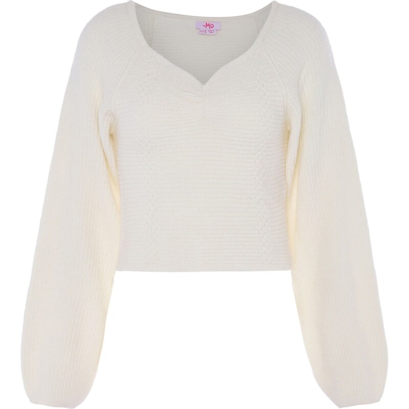 MYMO Sveter tyrkysová / biela ako vlna 54264926