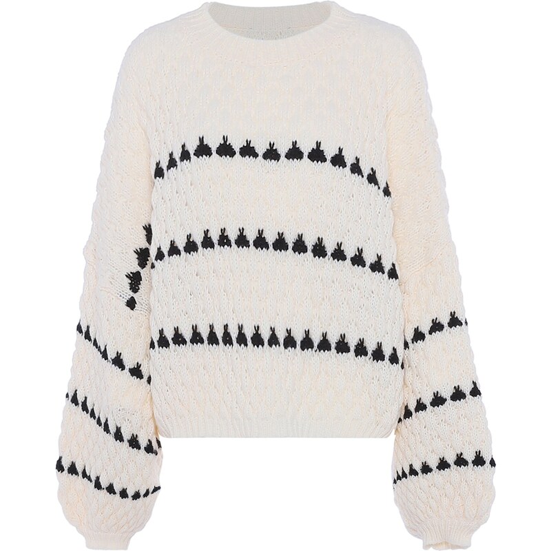 faina Sveter čierna / biela ako vlna 54264992