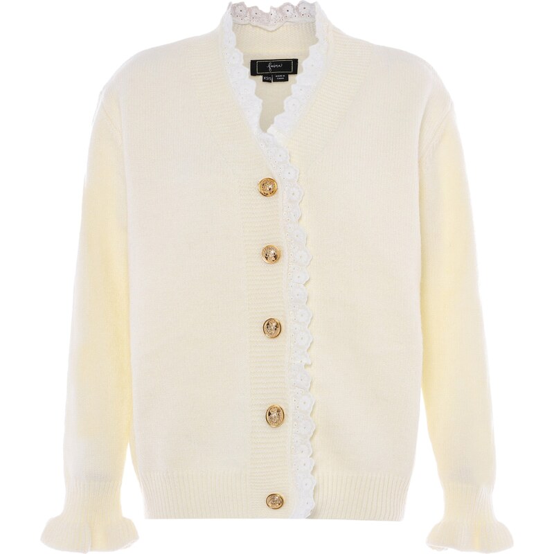 faina Kardigán biela ako vlna 54265004