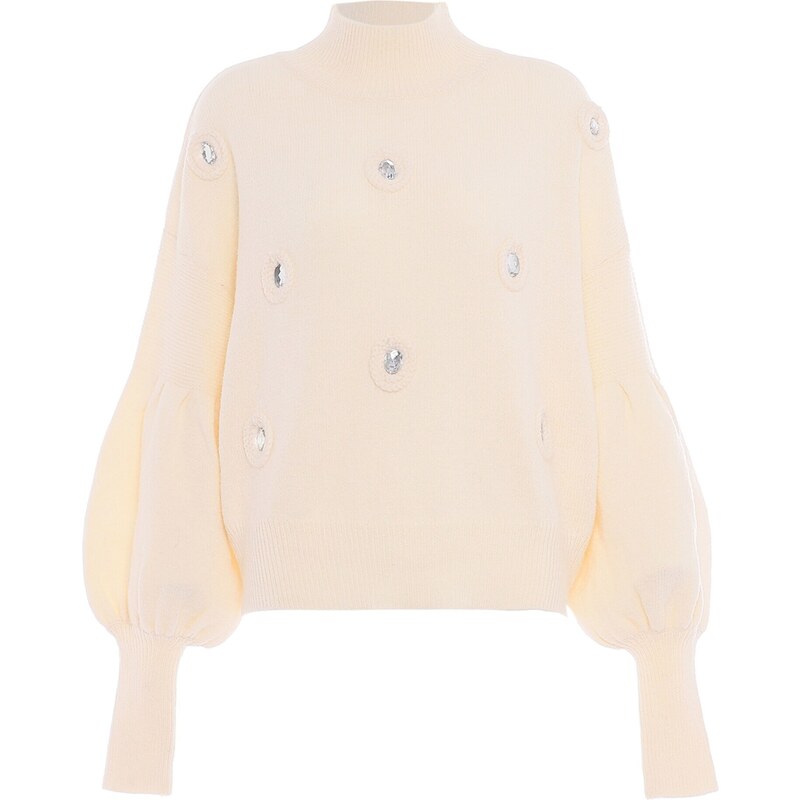 faina Sveter strieborná / biela ako vlna 54265013