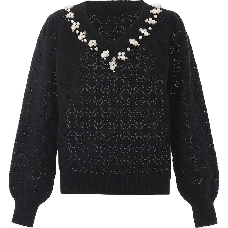 faina Sveter čierna / perlovo biela 54265047