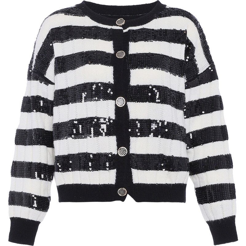 faina Kardigán čierna / šedobiela 54265051