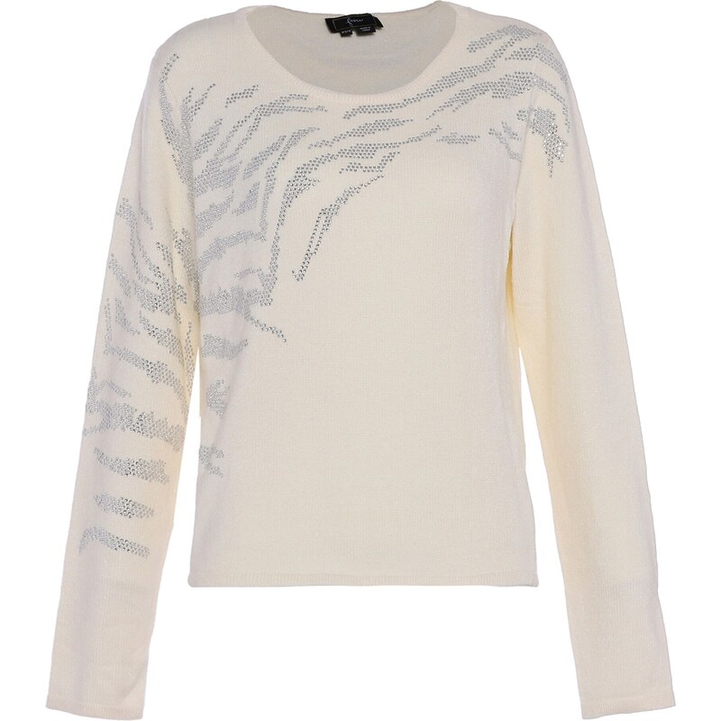 faina Sveter strieborná / biela ako vlna 54265071