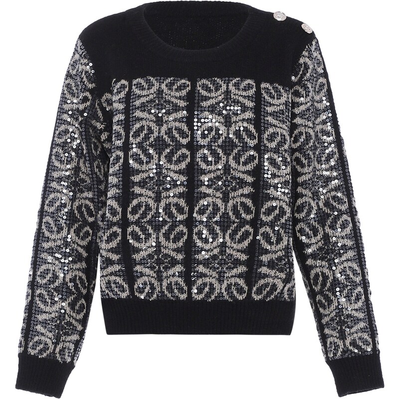 faina Sveter čierna / šedobiela 54265117