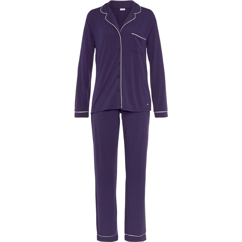 LASCANA Pyžamo krémová / tmavofialová 54265391