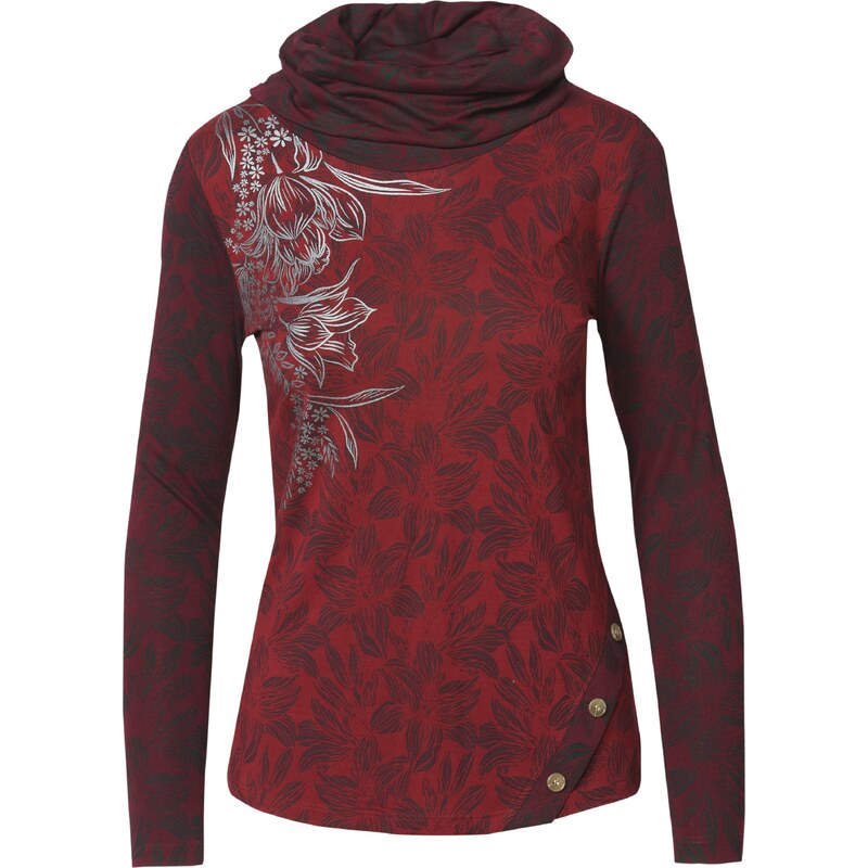 KOROSHI Tričko bordová / tmavočervená / čierna / strieborná 66807609