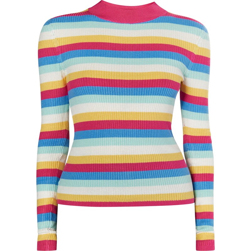 MYMO Sveter Biany modrá / mätová / ružová / biela 54266934