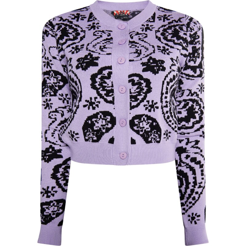 myMo ROCKS Kardigán Ucy svetlofialová / čierna 54266942