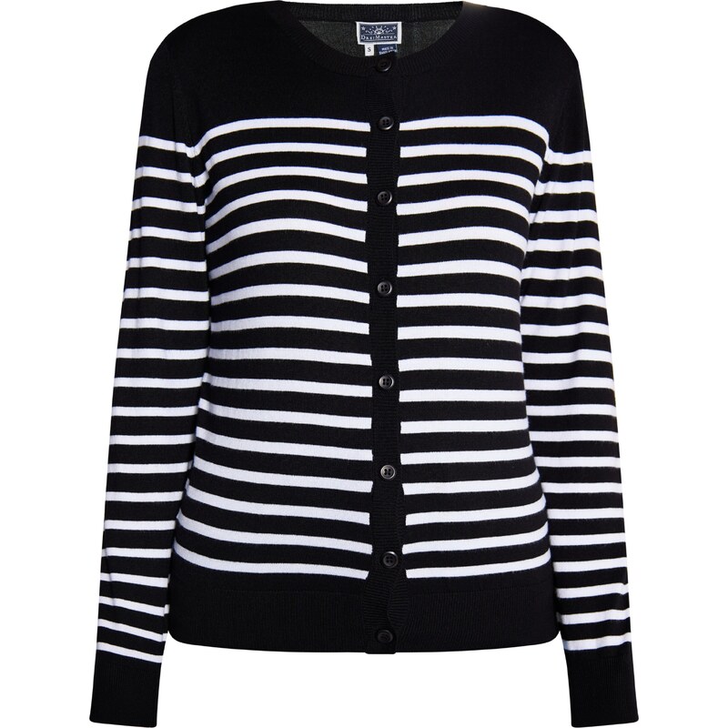 DreiMaster Maritim Kardigán čierna / biela 54267414
