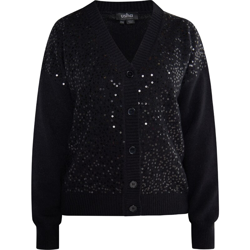 usha BLACK LABEL Kardigán Nowless čierna 54268177