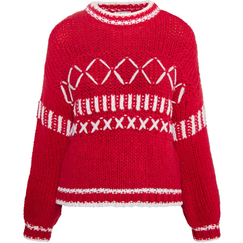 IZIA Sveter Hoona červená / biela 54268130