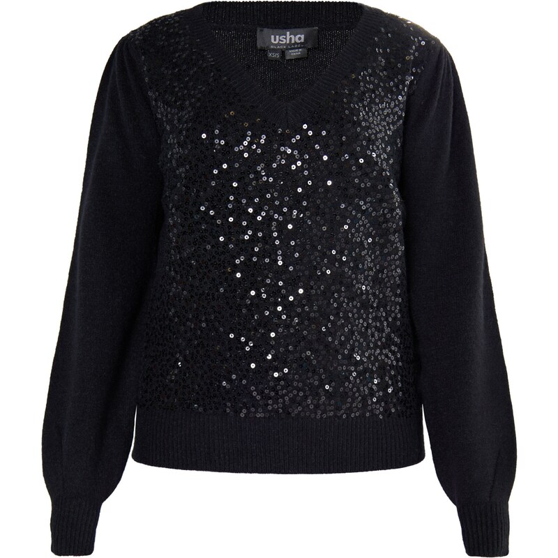 usha BLACK LABEL Sveter Nowles čierna 54268159