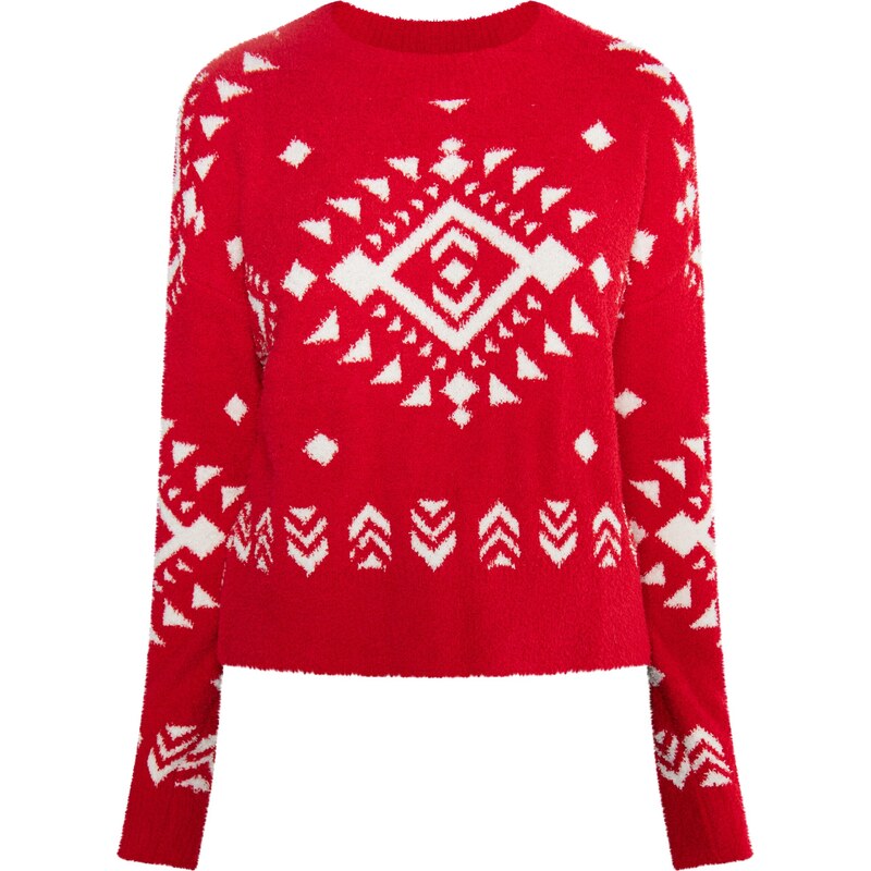 IZIA Sveter Hoona červená / biela 54268335