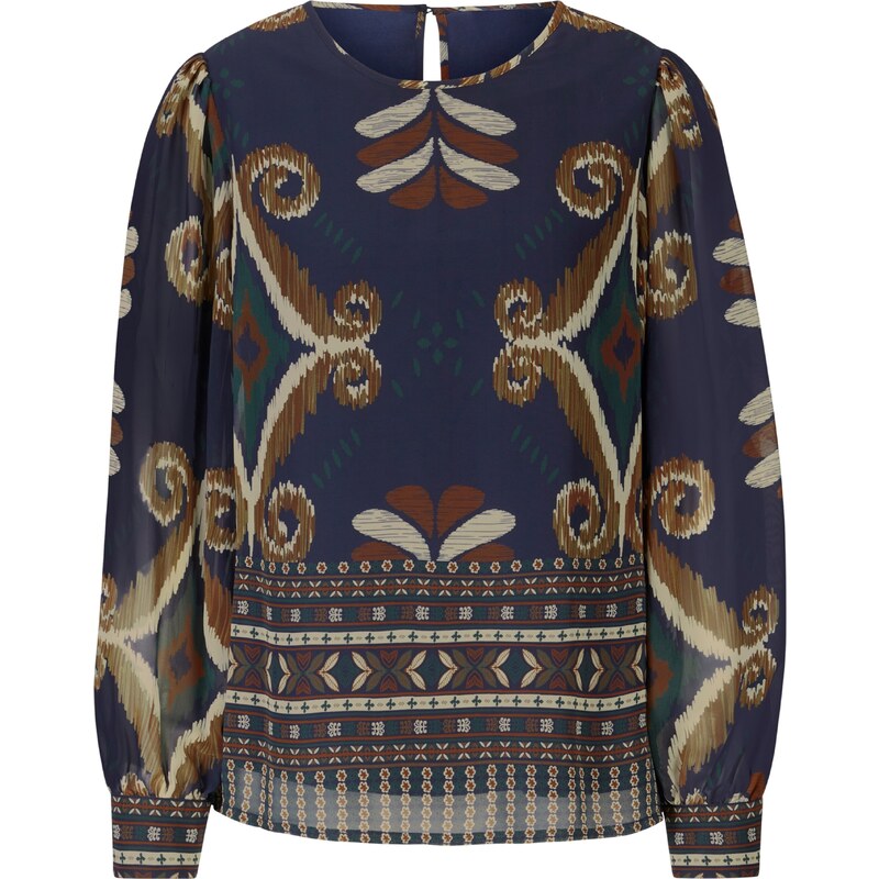 heine Blúzka námornícka modrá / gaštanová / svetlozelená 54268986