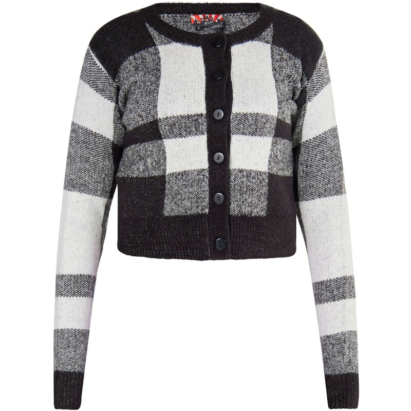 myMo ROCKS Kardigán Blonda čierna / biela 54269959