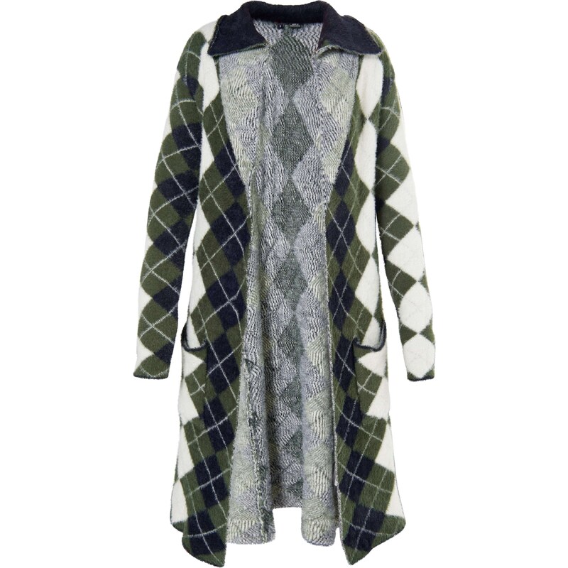 myMo ROCKS Kardigán olivová / čierna / biela 54270212