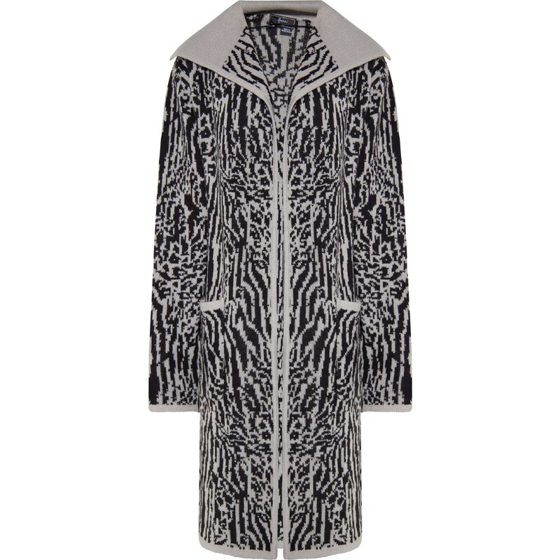 faina Pletený kabát Paino kamenná / čierna 54270780