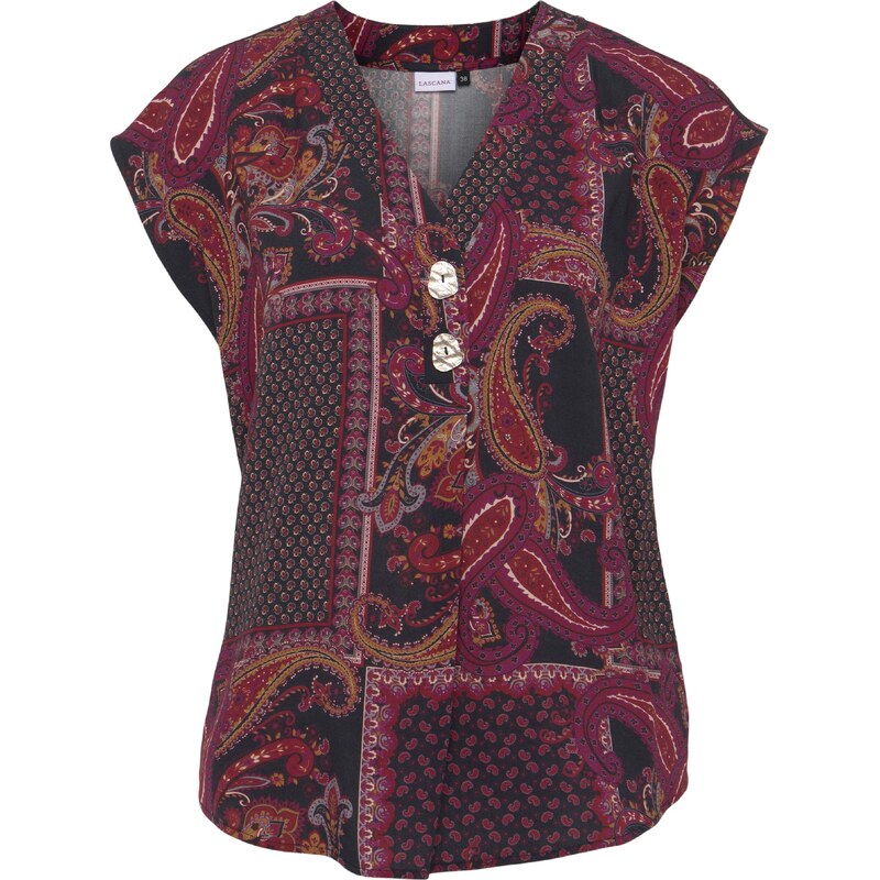 LASCANA Blúzka mandarínková / bordová / tmavočervená / čierna 54270862