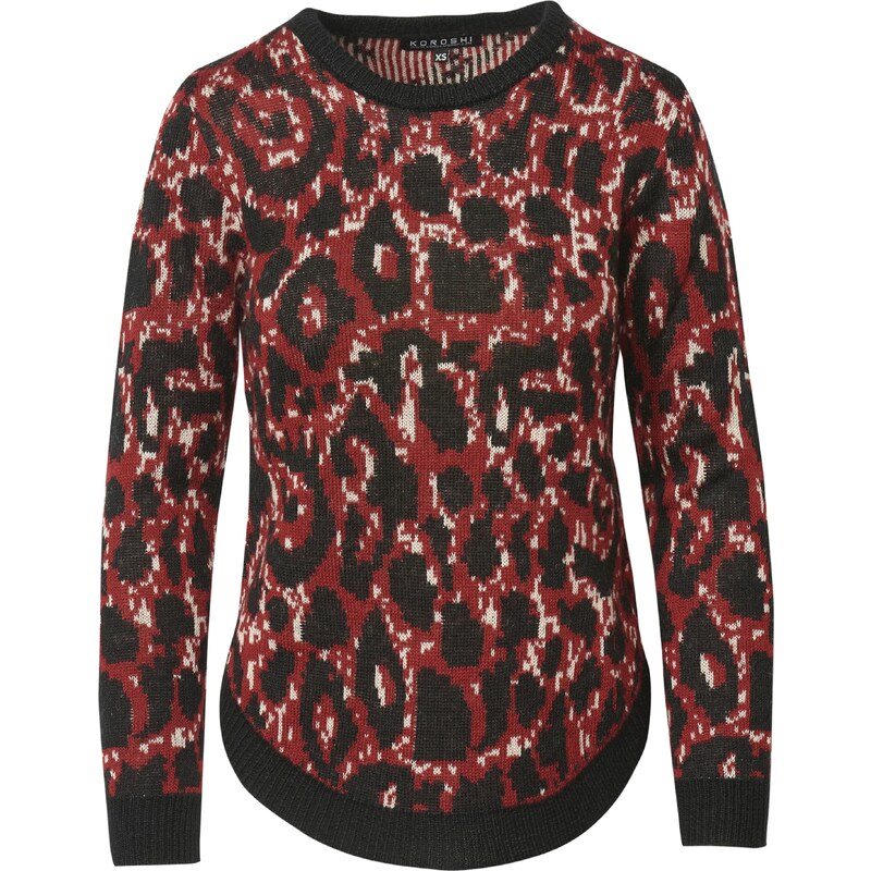 KOROSHI Sveter krémová / bordová / čierna 56794829