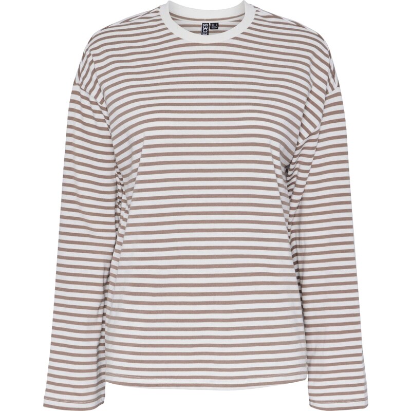 PIECES Tričko PCSadie béžová / biela 54272654