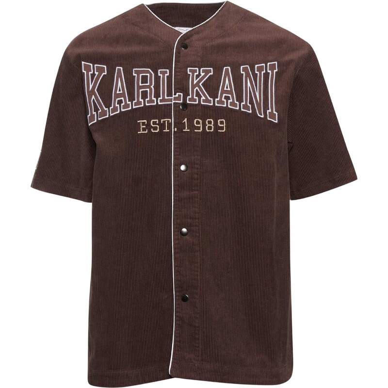 Karl Kani Košeľa čokoládová / svetlohnedá / biela 54273010