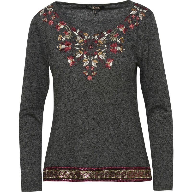 KOROSHI Tričko béžová / fuksia / čierna melírovaná / biela 66807654