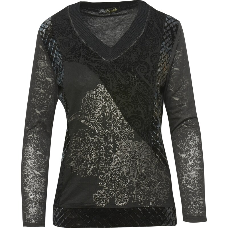 KOROSHI Tričko čierna / strieborná 66807655