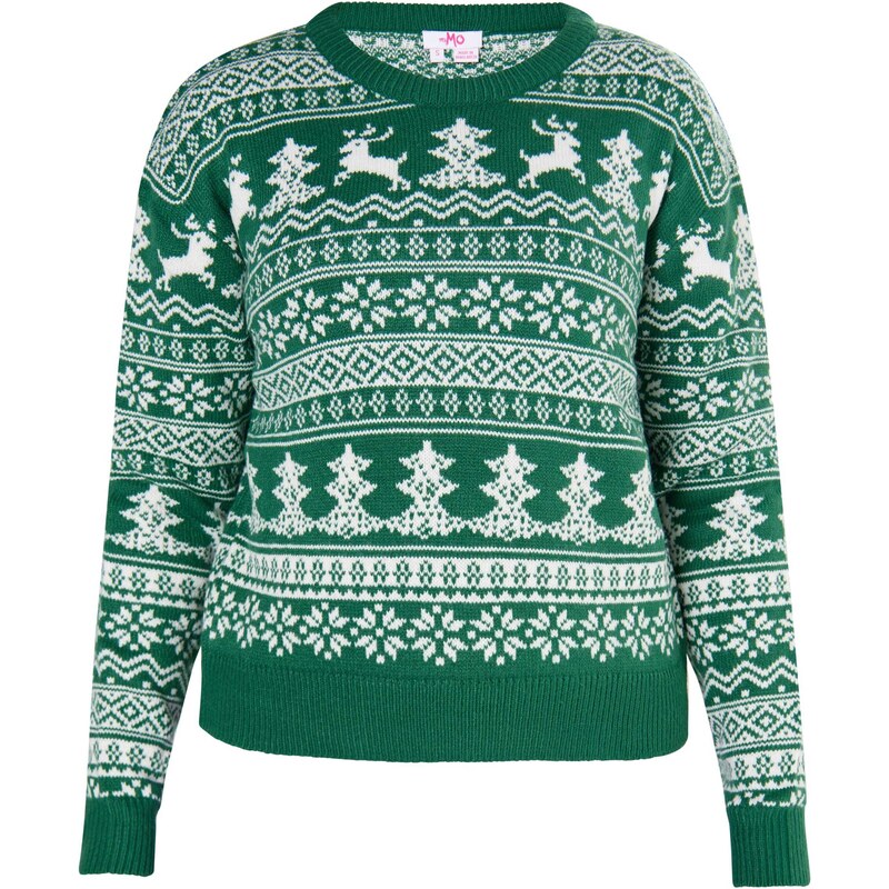 MYMO Sveter Biany smaragdová / biela 54274575