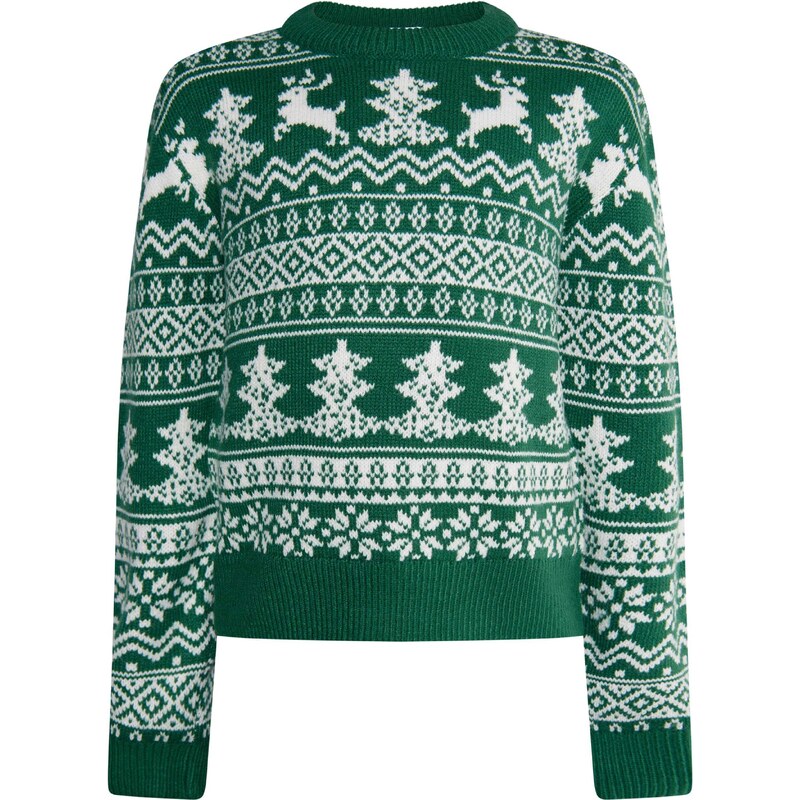 MO Sveter Mimo smaragdová / biela 54274561