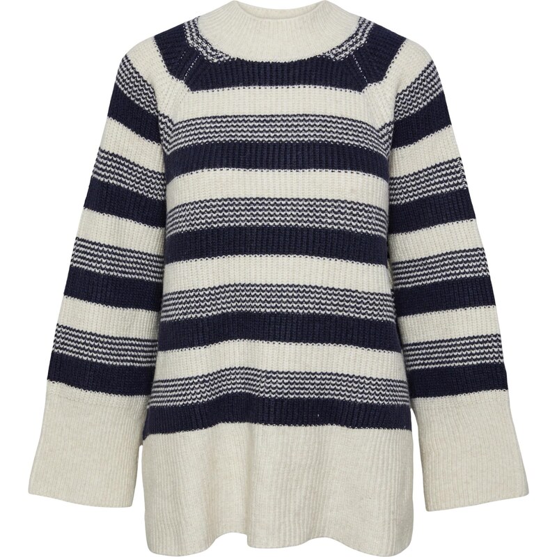 PIECES Sveter Fenna krémová / námornícka modrá 54275953