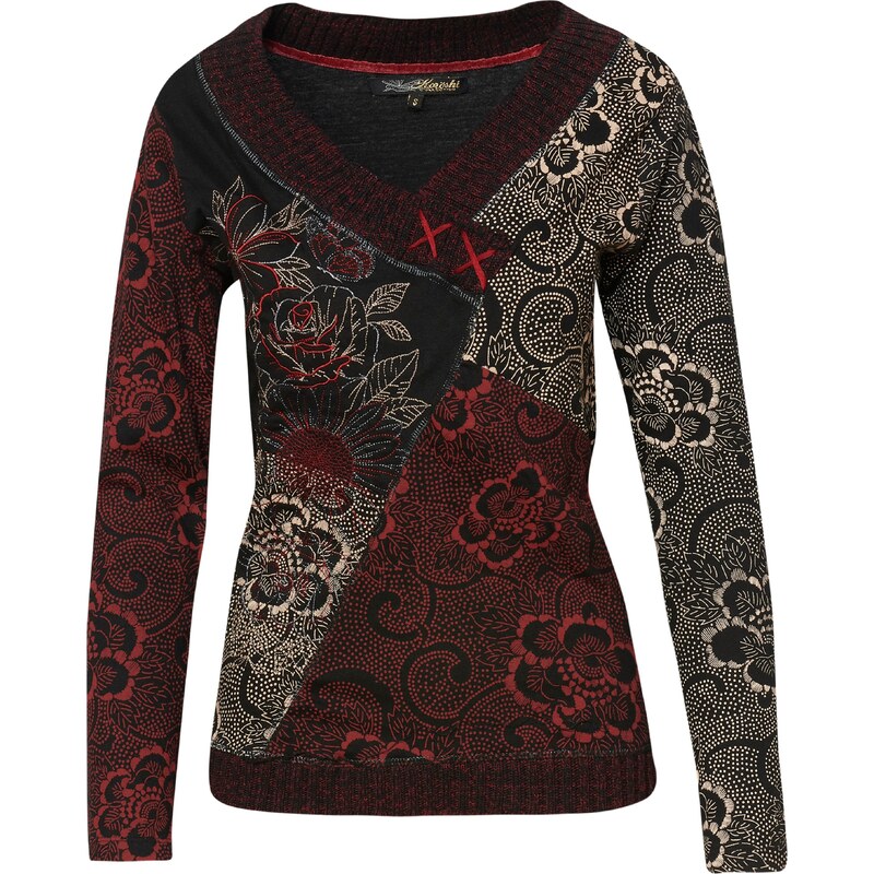 KOROSHI Tričko béžová / červená / čierna 66807662