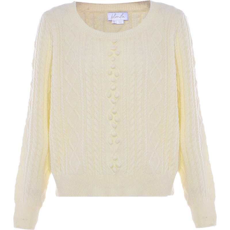 BLONDA Sveter biela ako vlna 54276948