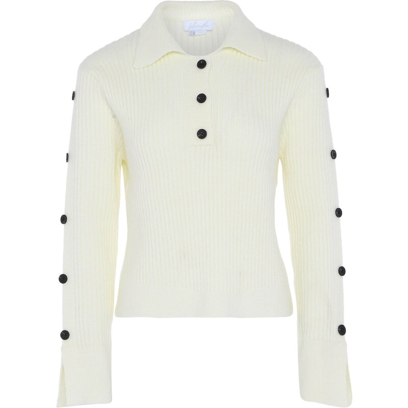 BLONDA Sveter biela ako vlna 54278158