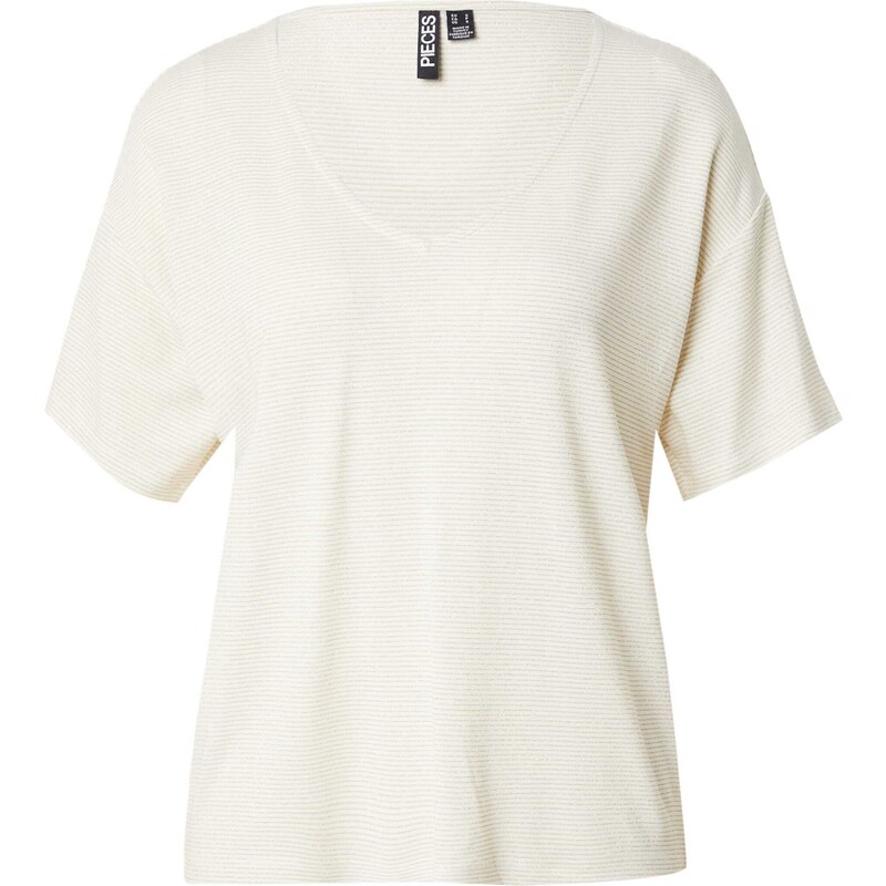 PIECES Tričko Billo zlatá / biela 54279058