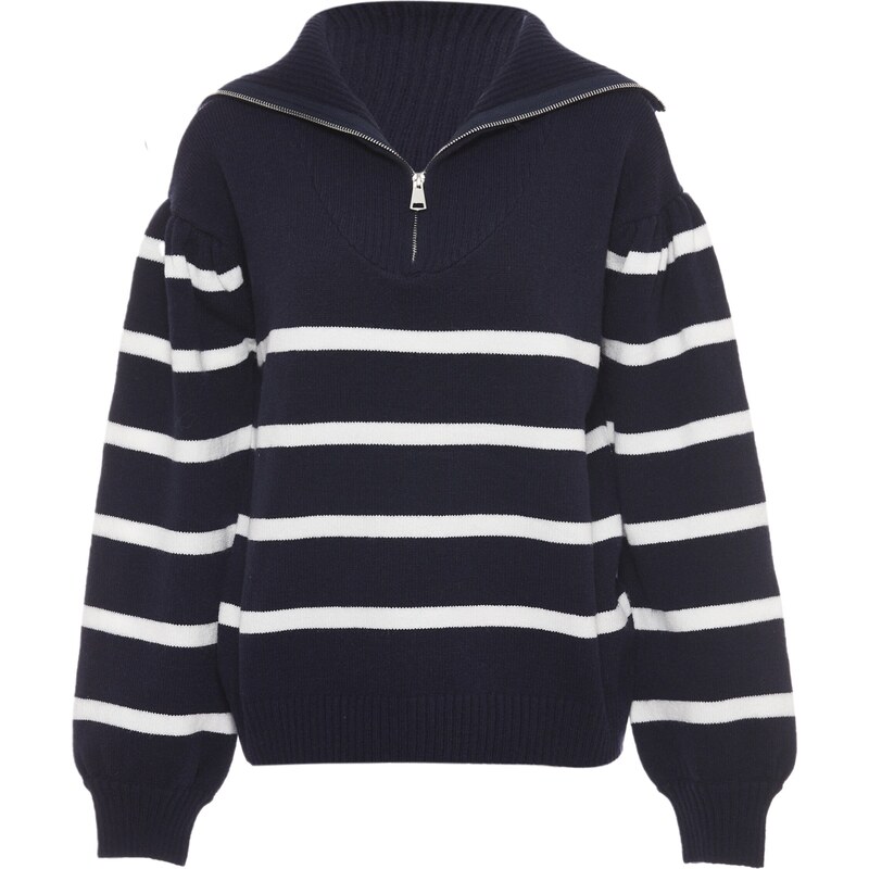 usha BLUE LABEL Sveter námornícka modrá / biela 54280045