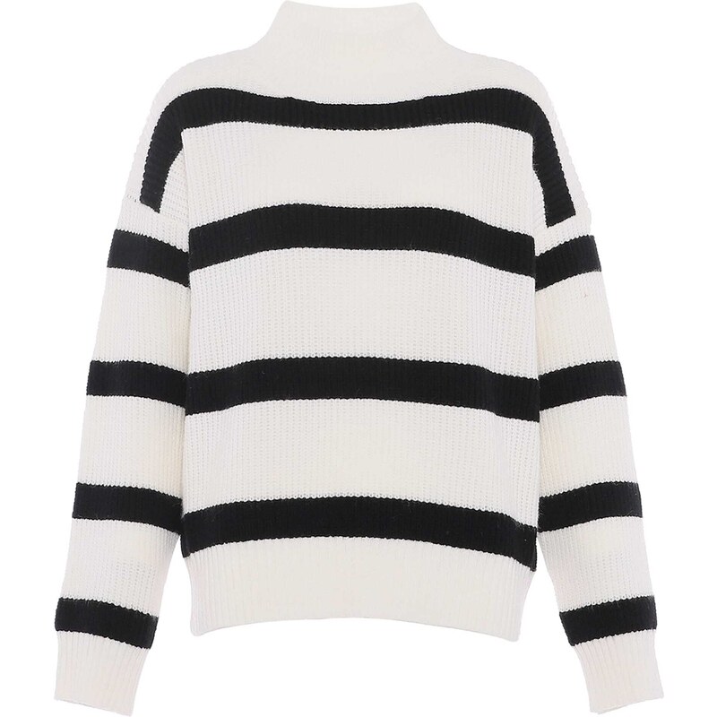 BLONDA Sveter čierna / biela ako vlna 54281450
