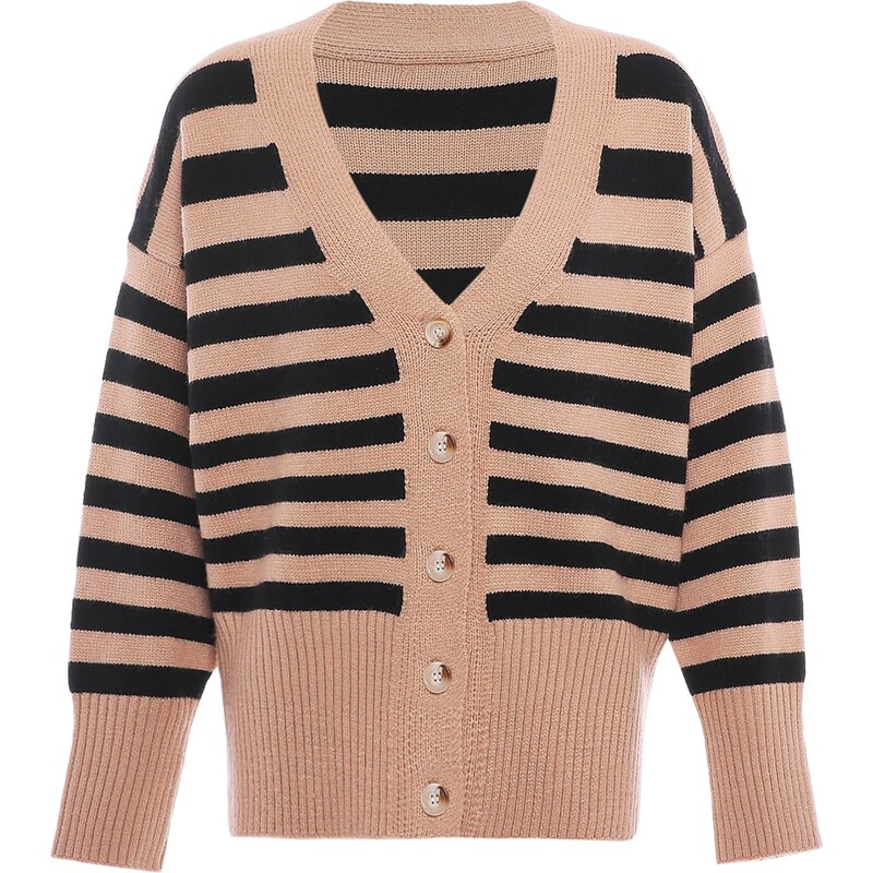 BLONDA Kardigán béžová / čierna 54282106