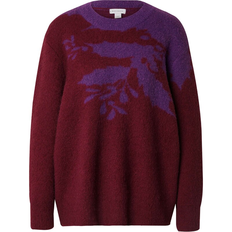 Warehouse Sveter Holly Christmas svetlofialová / vínovo červená 54284321