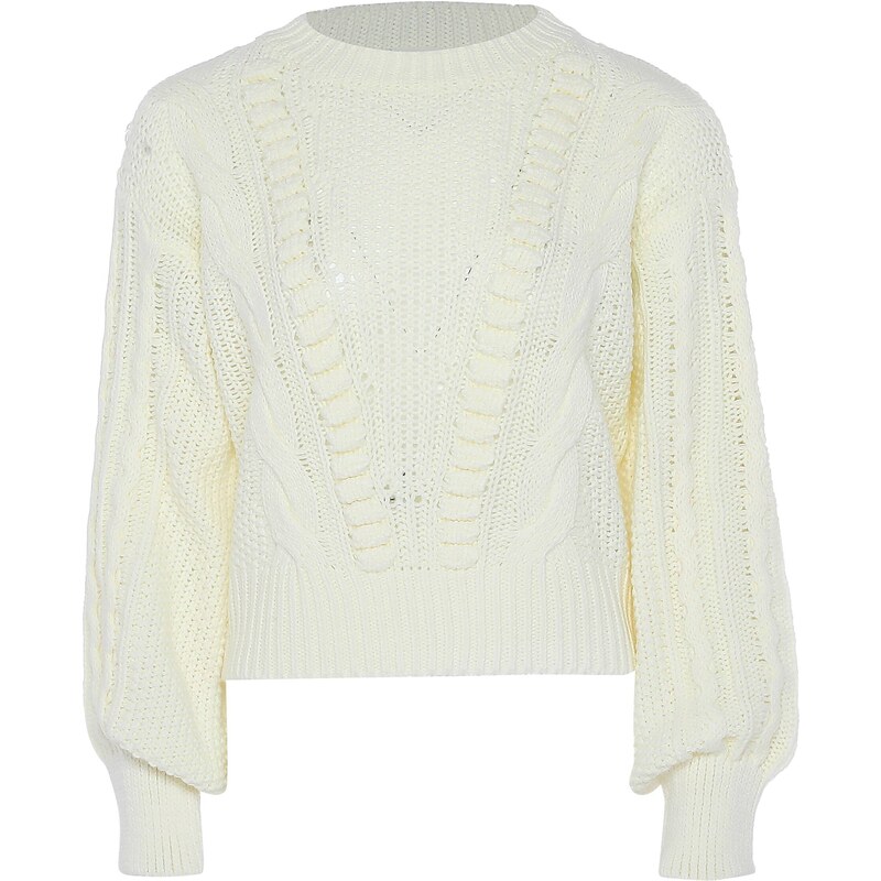 BLONDA Sveter biela ako vlna 54284527