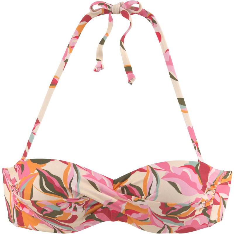 s.Oliver Bikinový top Bauhinia tmelová / tmavozelená / oranžová / 54289771