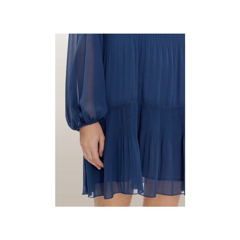 Letné šaty LIU-JO v modrej farbe s dlhým rukávom