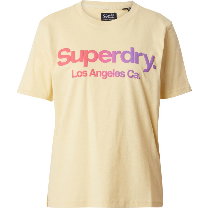 Superdry & Co Tričko svetložltá / fialová / svetloružová 65869528