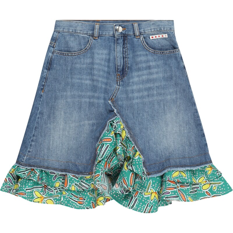 Marni Sukňa modrá denim / žltá / svetlozelená / biela 54291240