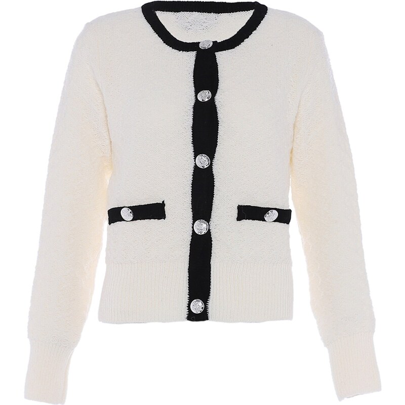 faina Kardigán čierna / biela ako vlna 54296748