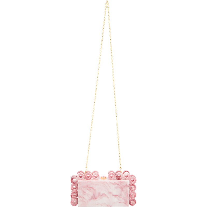 NAEMI Listová kabelka s ružovými fľakmi / biela 65791906