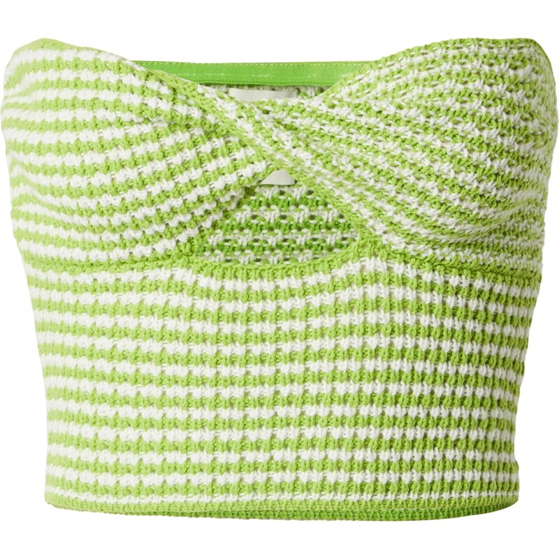 ABOUT YOU x Laura Giurcanu Vyšívaný top zelená / biela 54307203