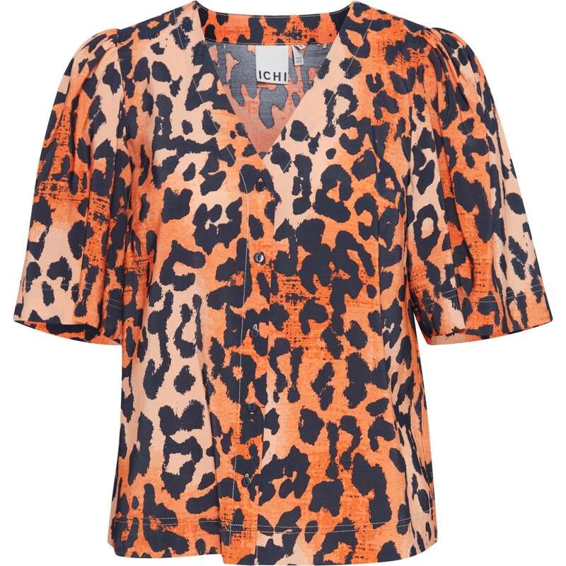 ICHI Blúzka RAMYA oranžová / marhuľová / čierna 54309310