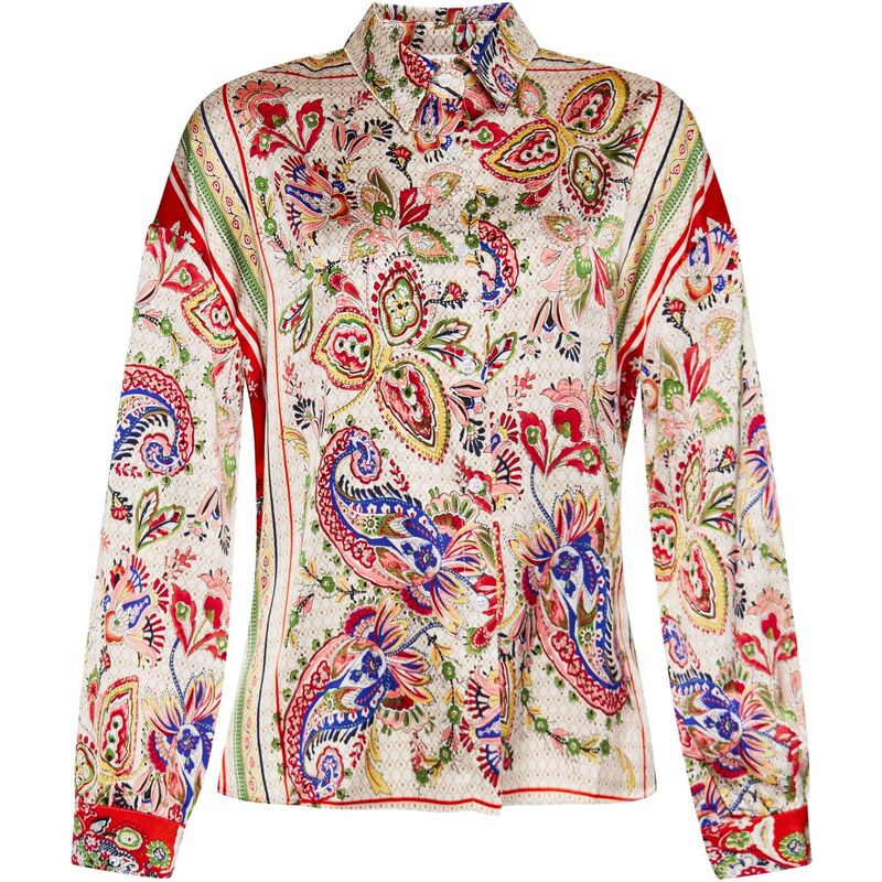 usha FESTIVAL Blúzka svetlobéžová / kráľovská modrá / kiwi / červená 57349022