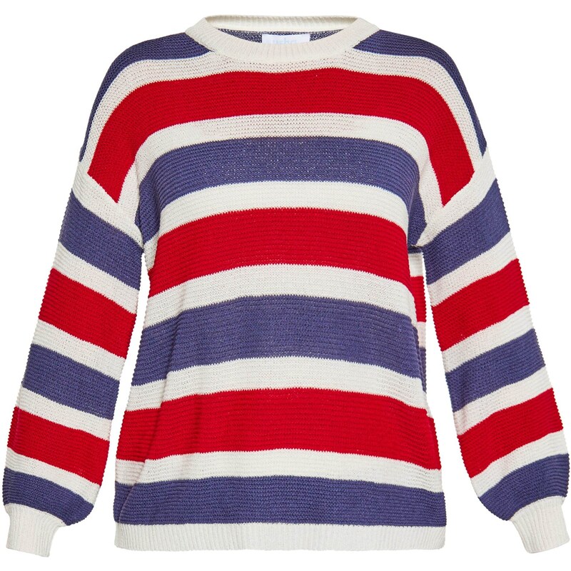 usha BLUE LABEL Sveter modrá / červená / šedobiela 54309771