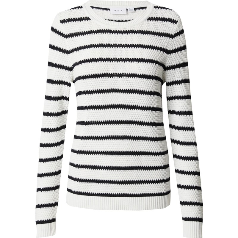 VILA Sveter VIDALO čierna / biela 54317090